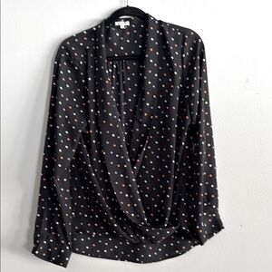 Pleione Black Polka Dot Blouse